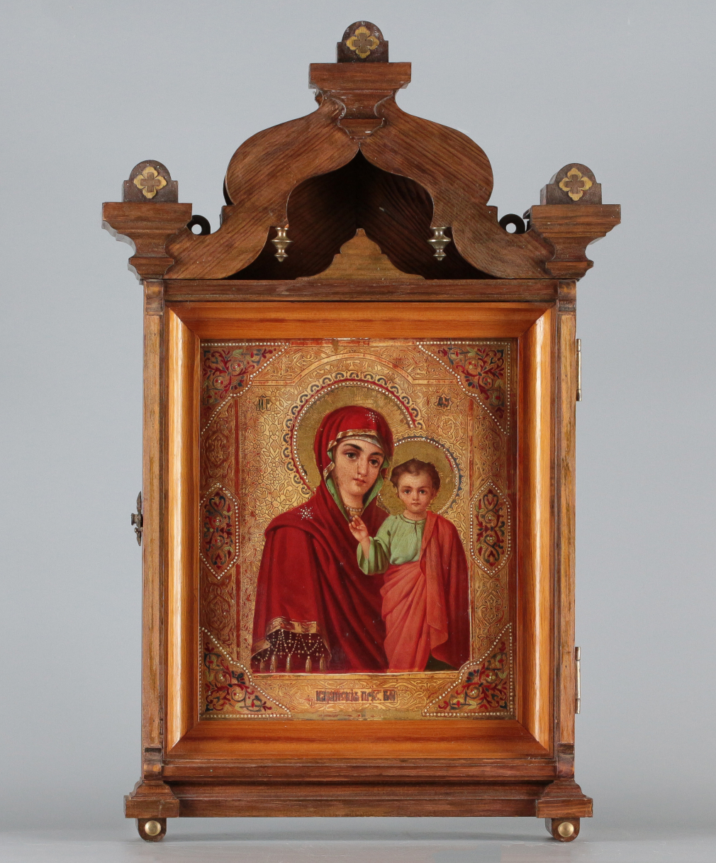 Икона Богородица Казанская в фигурном киоте - фото - 3